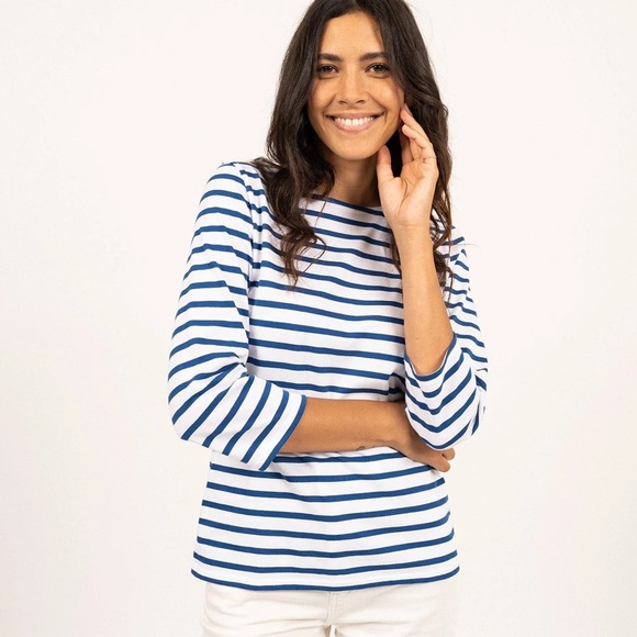 Saint James Tops - Saint James Nautical Striped 3/4 Sleeve Top